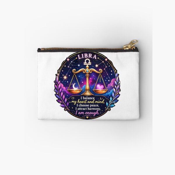 Item preview, Libra I Am Enough Balance Heart Mind Galaxy Affirmation Art designed and sold by Zodiac Celestial Art.