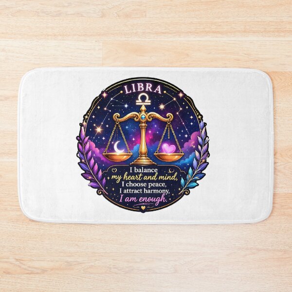 Item preview, Libra I Am Enough Balance Heart Mind Galaxy Affirmation Art designed and sold by Zodiac Celestial Art.