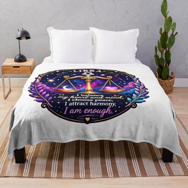 Item preview, Libra I Am Enough Balance Heart Mind Galaxy Affirmation Art designed and sold by Zodiac Celestial Art.