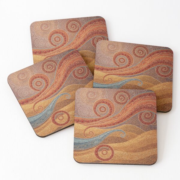 Item preview, Dreamtime Desert Currents | Aboriginal Dot Art Inspired Abstract Landscape designed and sold by GrinGalore.