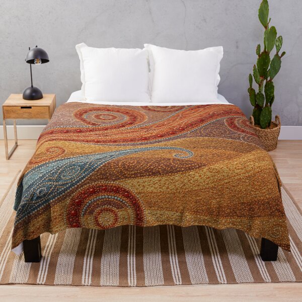 Item preview, Dreamtime Desert Currents | Aboriginal Dot Art Inspired Abstract Landscape designed and sold by GrinGalore.