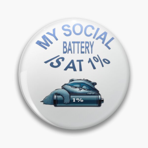 Item preview, My Social Battery Is At 1% - Funny Tired Cat designed and sold by IvanaIka.