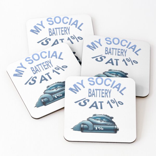 Item preview, My Social Battery Is At 1% - Funny Tired Cat designed and sold by IvanaIka.