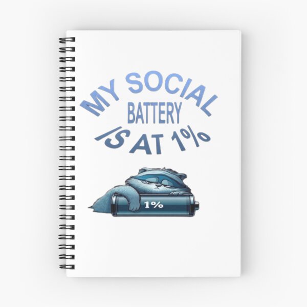 Item preview, My Social Battery Is At 1% - Funny Tired Cat designed and sold by IvanaIka.
