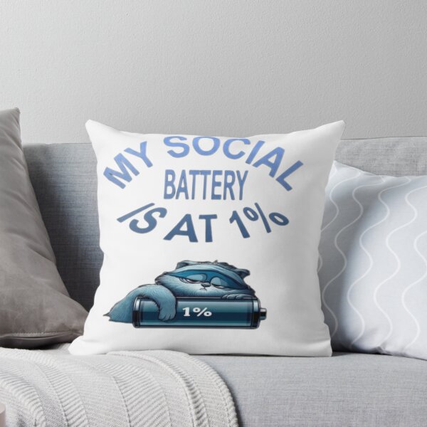 Item preview, My Social Battery Is At 1% - Funny Tired Cat designed and sold by IvanaIka.