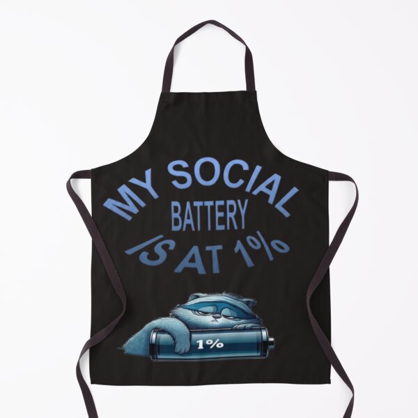 Item preview, My Social Battery Is At 1% - Funny Tired Cat designed and sold by IvanaIka.