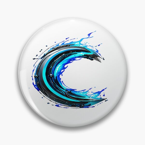 Item preview, AquaFlare Cipher: The Teal Inferno Letter C designed and sold by BlissBlvdShop.