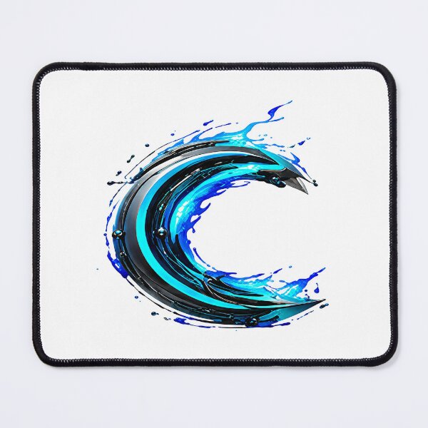 Item preview, AquaFlare Cipher: The Teal Inferno Letter C designed and sold by BlissBlvdShop.