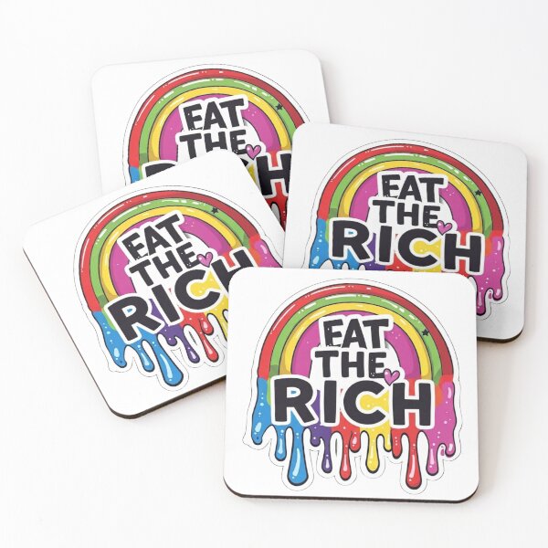 Item preview, Eat The Rich Melting Rainbow Satirical Statement Design designed and sold by VectorForge.