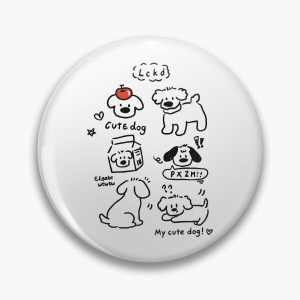 Item preview, Kawaii Cute Dog Doodles Pattern Apple Poodle Sketch designed and sold by Krasnovaovaova.