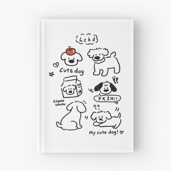 Item preview, Kawaii Cute Dog Doodles Pattern Apple Poodle Sketch designed and sold by Krasnovaovaova.