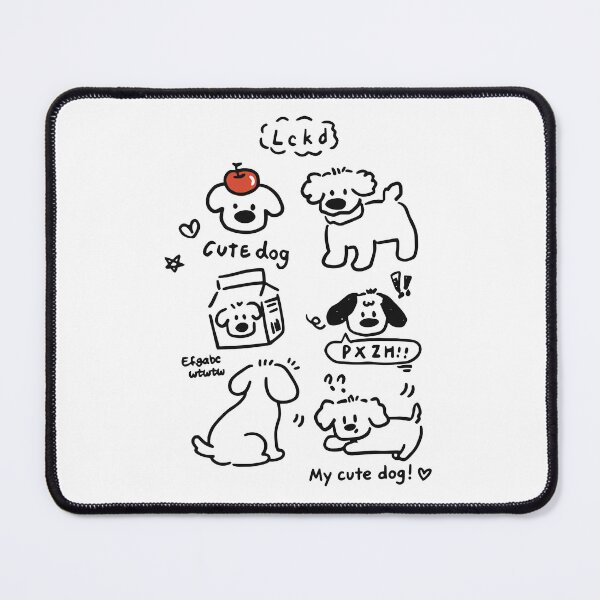 Item preview, Kawaii Cute Dog Doodles Pattern Apple Poodle Sketch designed and sold by Krasnovaovaova.