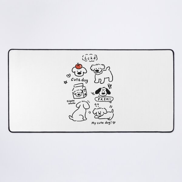 Item preview, Kawaii Cute Dog Doodles Pattern Apple Poodle Sketch designed and sold by Krasnovaovaova.
