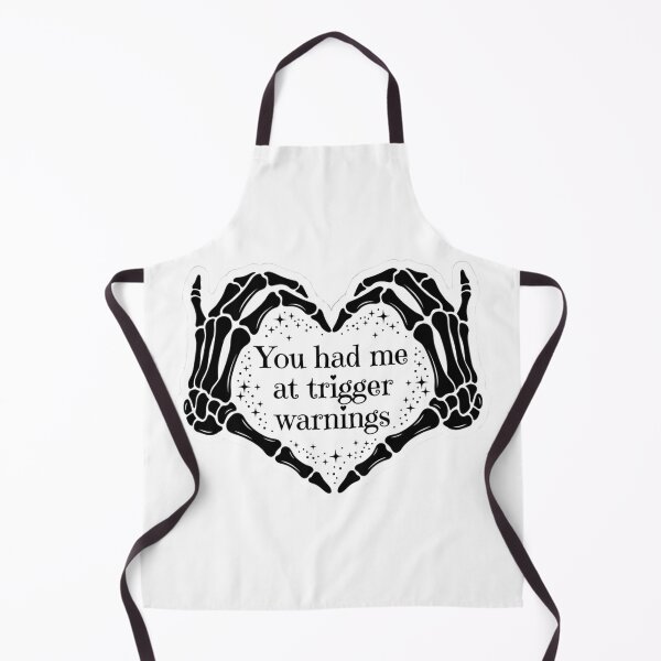 Item preview, You Had Me At Trigger Warnings Skeleton Heart Hands - Funny Dark Romance Bookworm Meme designed and sold by raedattia.