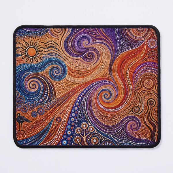 Item preview, Dreamtime River of Spirits | Aboriginal Dot Art Inspired Abstract Landscape designed and sold by GrinGalore.