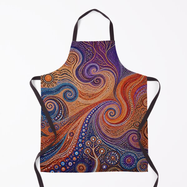 Item preview, Dreamtime River of Spirits | Aboriginal Dot Art Inspired Abstract Landscape designed and sold by GrinGalore.