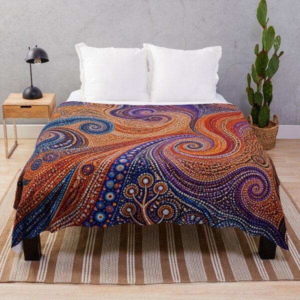 Item preview, Dreamtime River of Spirits | Aboriginal Dot Art Inspired Abstract Landscape designed and sold by GrinGalore.