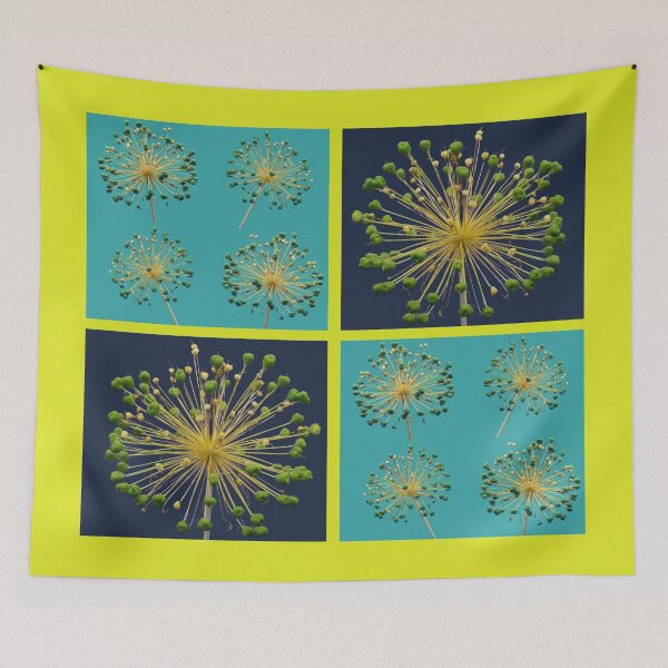 Item preview,  Allium Flower Seed Head Macro Photo Collage designed and sold by JurateArt-DK.