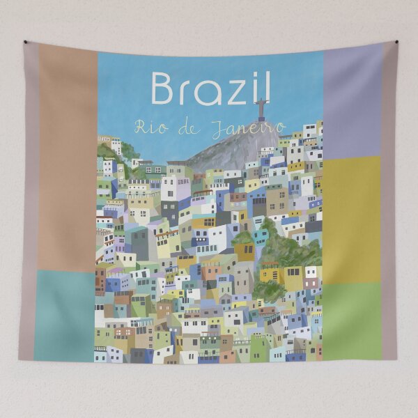 Item preview, Rio de Janeiro, with Christ the Redeemer by Illustrator Carla Daly designed and sold by Carla Daly.