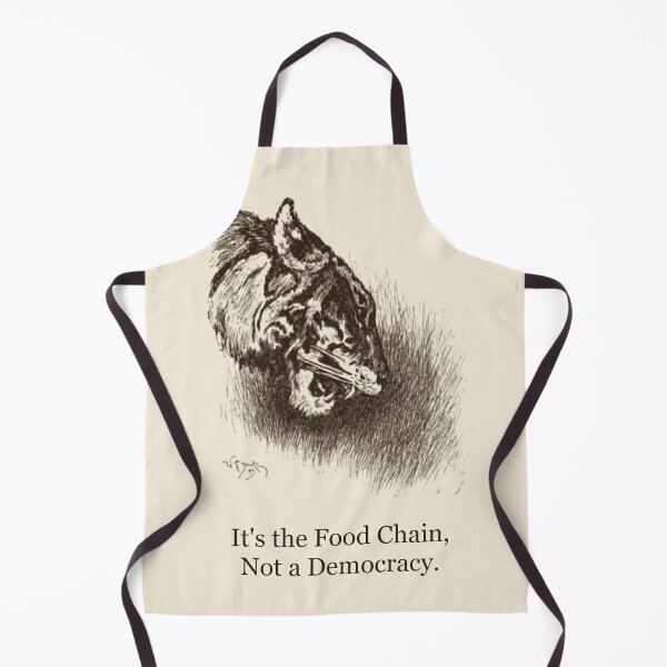 Item preview, It's the Food Chain, Not a Democracy - Vintage Snarling jungle wolf Tee designed and sold by Core-E.