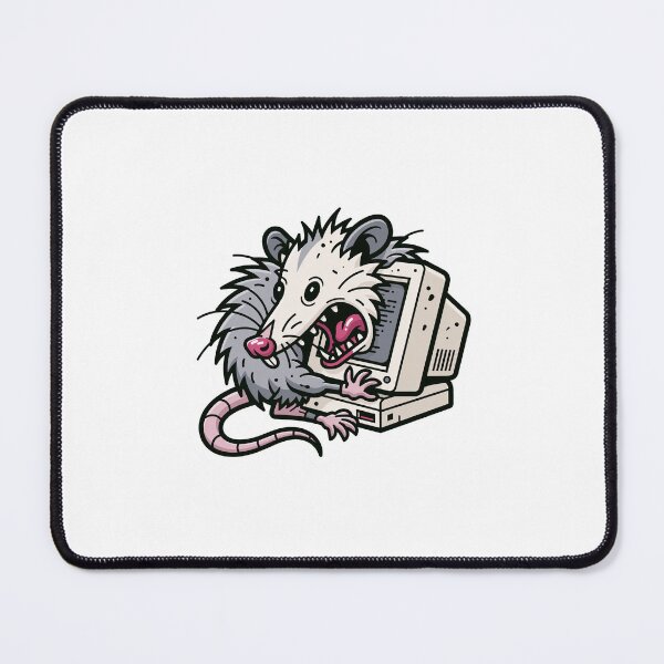 Item preview, Tech Support Opossum (Frustrated Cartoon Opossum Destroys Vintage Computer) designed and sold by Ifan Bates.