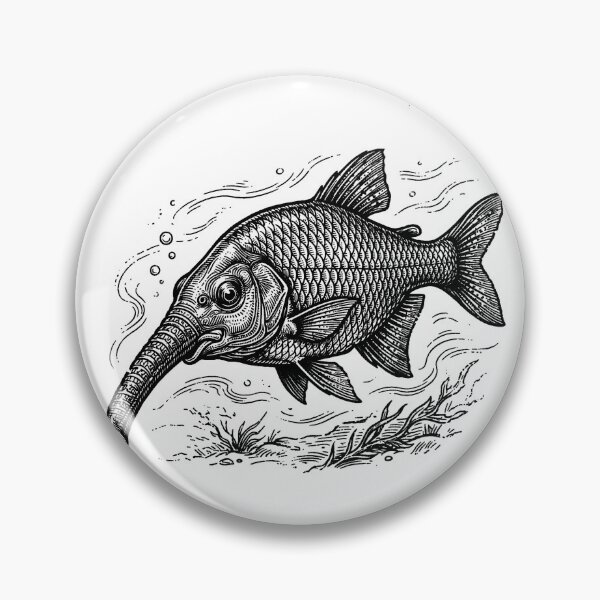 Item preview, Vintage Woodcut Elephantnose Fish Illustration designed and sold by DuckOddity.