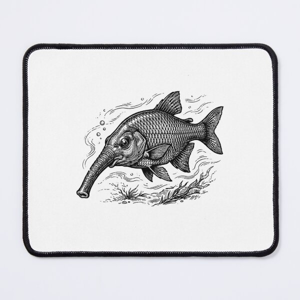 Item preview, Vintage Woodcut Elephantnose Fish Illustration designed and sold by DuckOddity.