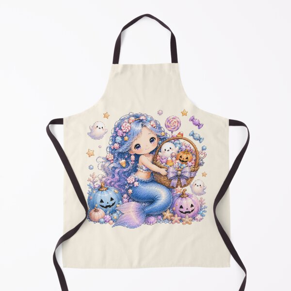 Item preview, Pastel Halloween Candy Mermaid | Kawaii Ghost Pumpkin Trick or Treat Fantasy designed and sold by looplandger.