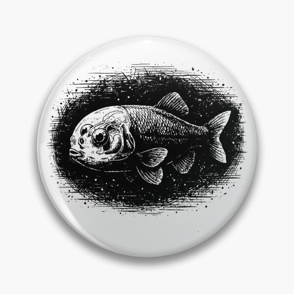 Item preview, Vintage Woodcut Barreleye Fish Illustration designed and sold by DuckOddity.