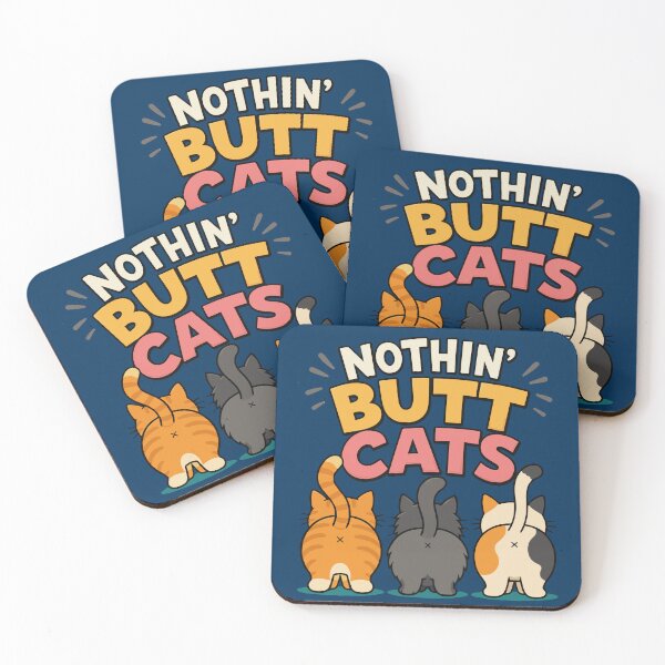 Item preview, Nothin' Butt Cats Funny Colorful Cat Butt Illustration with Cute Cartoon Kittens, Playful Pet Humor, Whimsical Feline Art for Cat Lovers and Animal Comedy Fans designed and sold by Huddy-clothes.