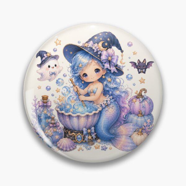 Item preview, Pastel Witch Mermaid Brewing Magic Potion | Cute Halloween Ghost Fantasy designed and sold by looplandger.
