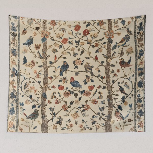 Item preview, Vintage Bird Garden Tapestry | Antique Botanical Tree of Life Wall Art designed and sold by GrinGalore.