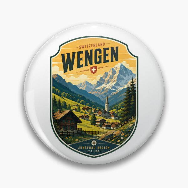 Item preview, Switzerland Wengen Jungfrau Region Est. 1891 Swiss Travel Souvenir designed and sold by Simsimah26Parks.