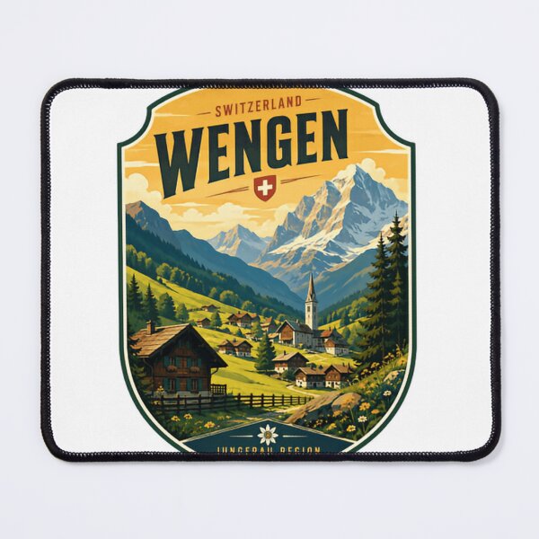 Item preview, Switzerland Wengen Jungfrau Region Est. 1891 Swiss Travel Souvenir designed and sold by Simsimah26Parks.