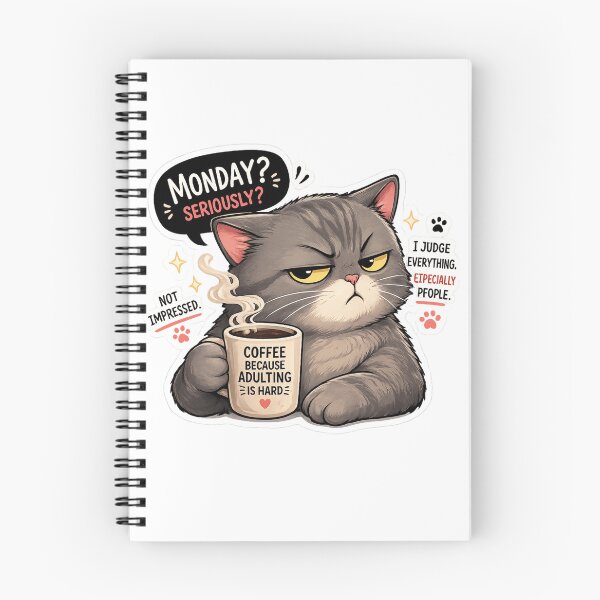 Item preview, Judging cat with coffee Sticker designed and sold by Designertanya.