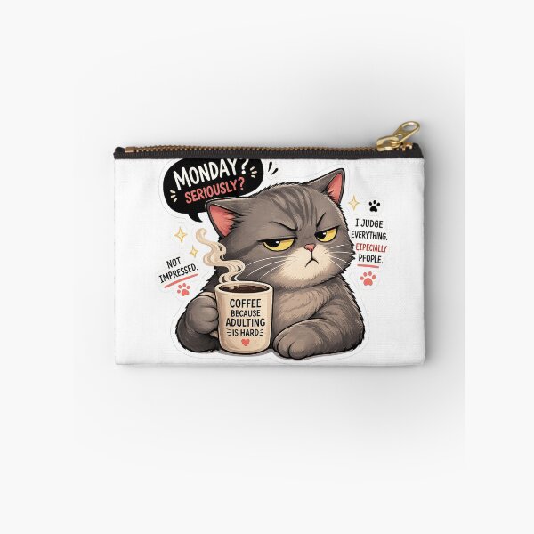 Item preview, Judging cat with coffee Sticker  designed and sold by Designertanya.