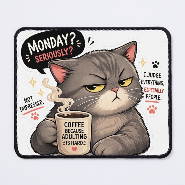 Item preview, Judging cat with coffee Sticker  designed and sold by Designertanya.