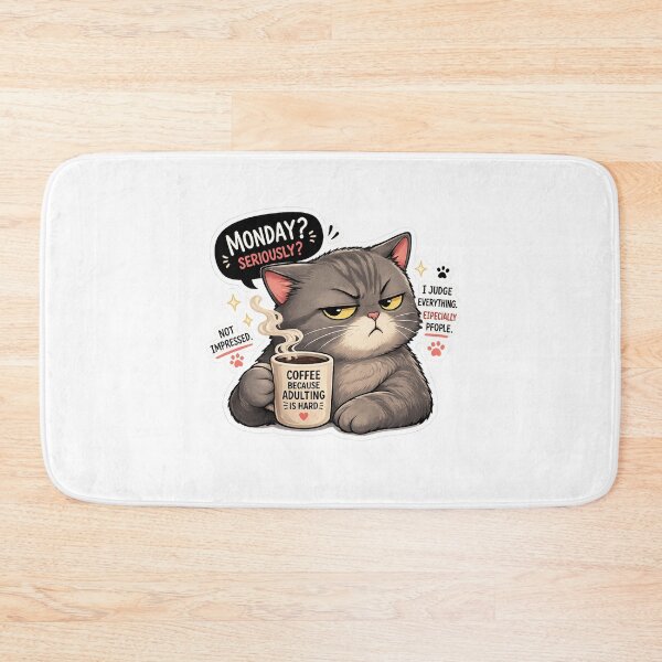 Item preview, Judging cat with coffee Sticker  designed and sold by Designertanya.