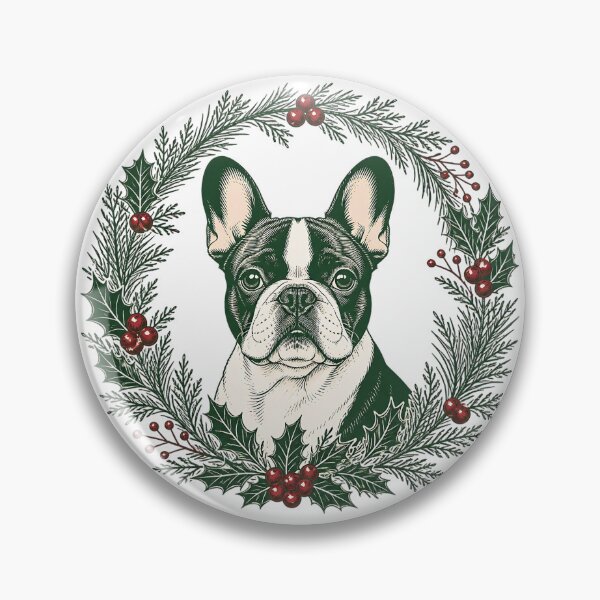 Item preview, Vintage French Bulldog Botanical Wreath designed and sold by Breed And Build.