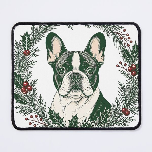 Item preview, Vintage French Bulldog Botanical Wreath designed and sold by Breed And Build.