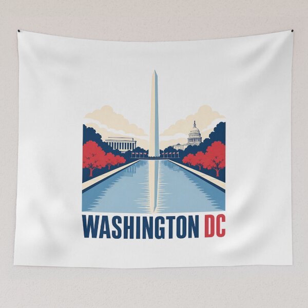 Item preview, Washington DC Skyline – Bold Patriotic Reflection designed and sold by Fenay Designs.