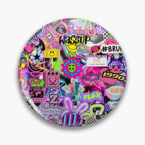 Item preview, Y2K Scenecore Stickerbomb Glitchcore Collage designed and sold by Side By Side Studio.
