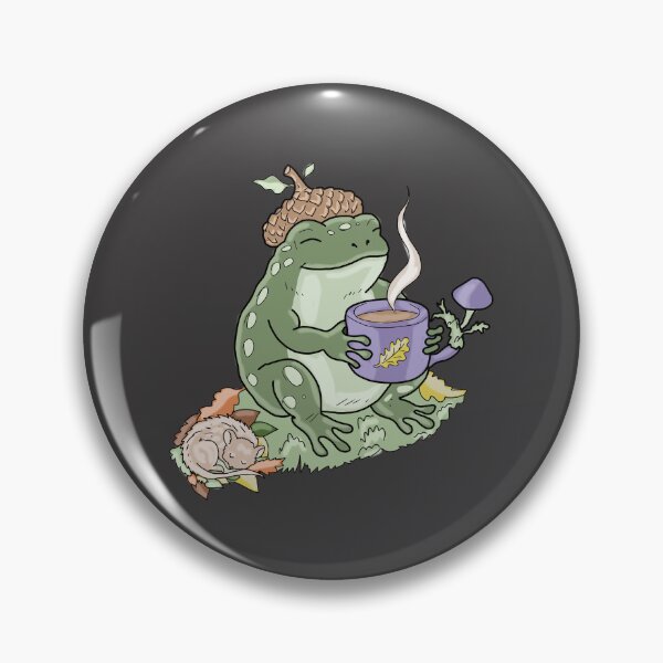 Item preview, Frog drinking coffee cottagecore aesthetic designed and sold by LeshanArt.