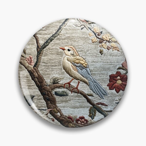 Item preview, Vintage Songbird Blossom Tapestry | Antique Botanical Bird Wall Art designed and sold by GrinGalore.