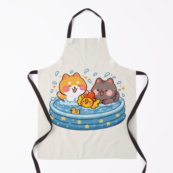Item preview, Super Cold Paddling Pool Friends – Cute Shiba, Cat, and Chick Summer Illustration designed and sold by NasDoodleArt.