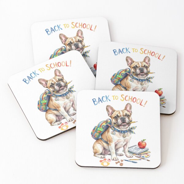 Item preview, Cute Watercolor French Bulldog Back to School Puppy with Backpack and Pencil designed and sold by VibranPalette.