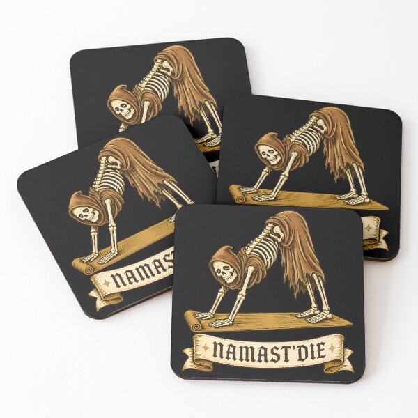 Item preview, Namast'die Grim Reaper Yoga Dark Version Skeleton Downward Dog designed and sold by Martin's_Design.