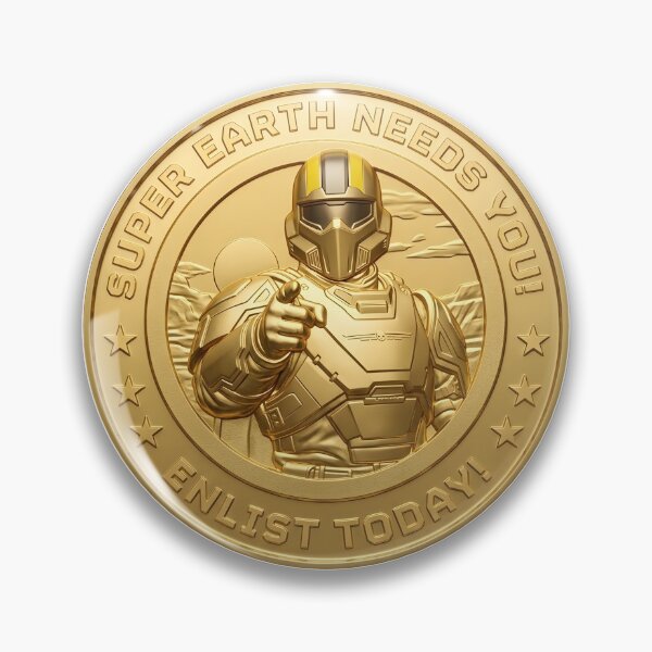 Item preview, Helldivers Enlist Now Gold  Coin Medal designed and sold by Cine Store Merch.