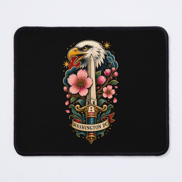 Item preview, Washington DC Eagle & Cherry Blossom Tattoo designed and sold by Fenay Designs.