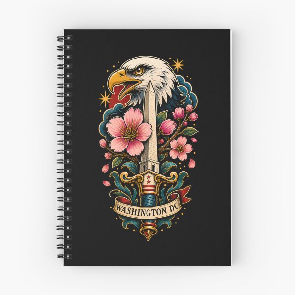 Item preview, Washington DC Eagle & Cherry Blossom Tattoo designed and sold by Fenay Designs.